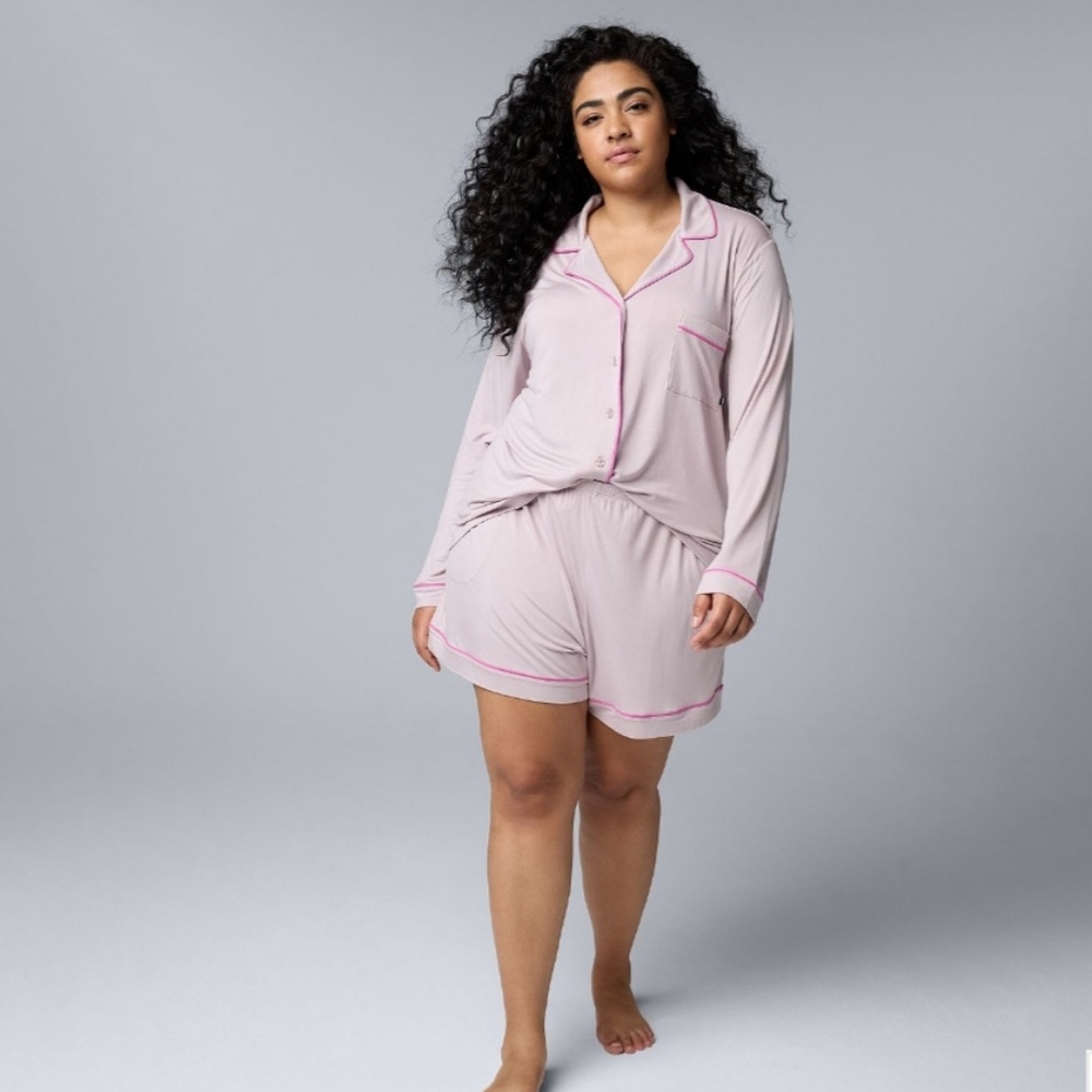 Simply Vera Vera Wang 2-Pc  Basic Luxury Pajama Short Set